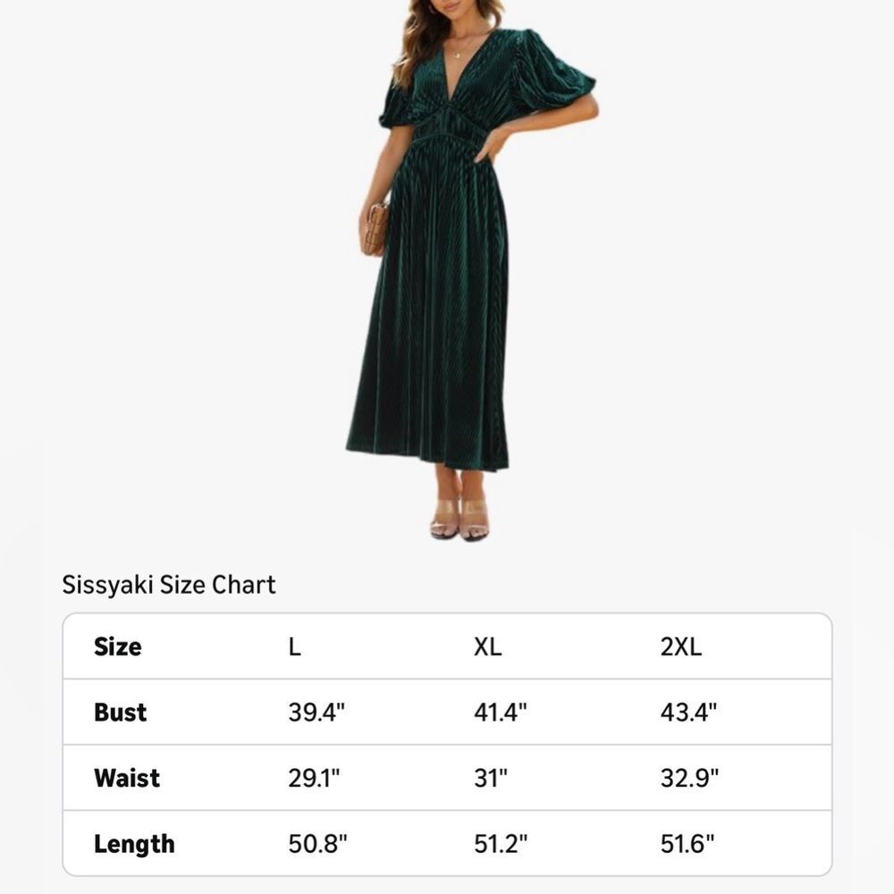 Sissyaki Velvet Formal Long Emerald Green Dress Ribbed Texture XL NWT - Picture 5 of 9